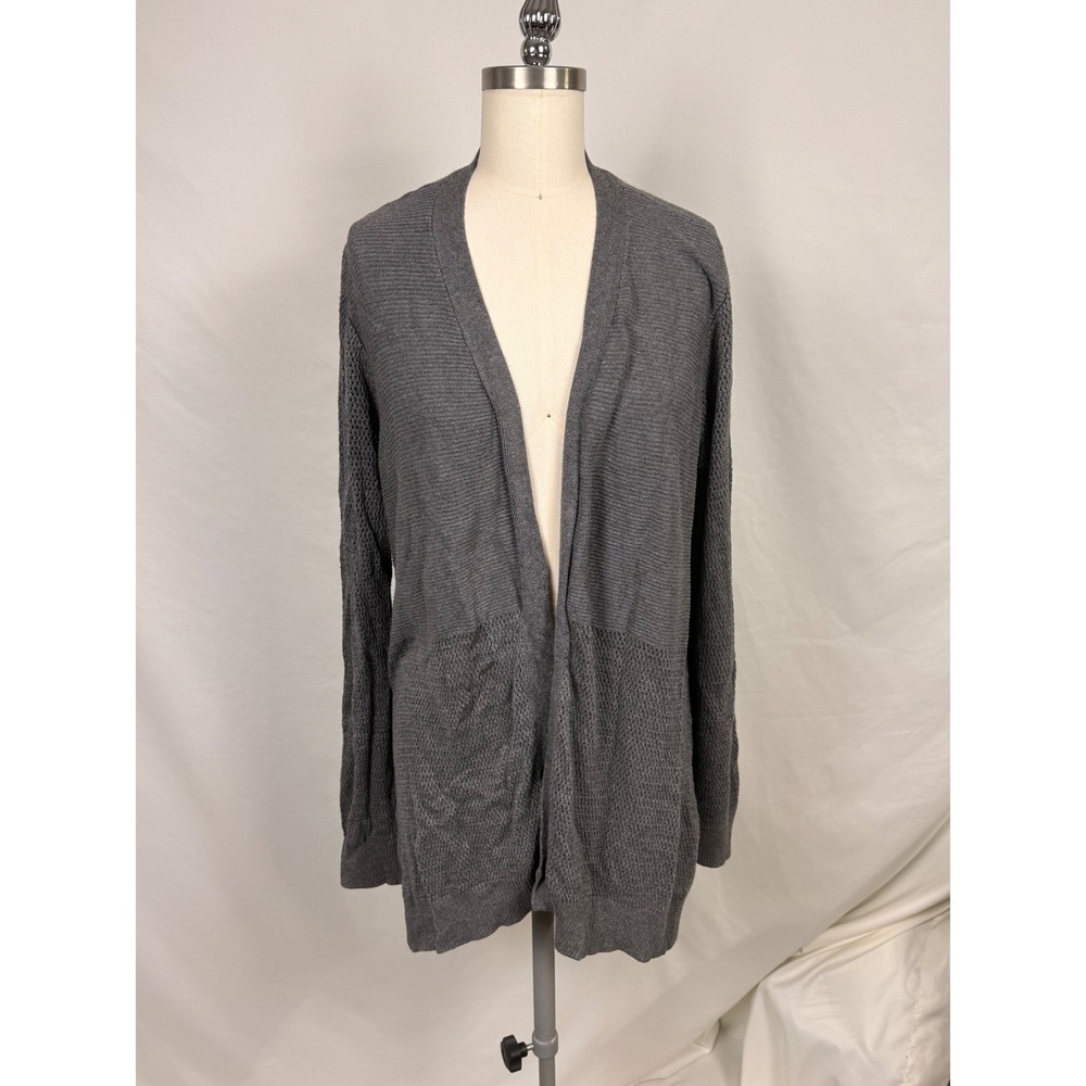 Maurices Womens XL Dark Gray Open Front Knit Cardigan Stretchy Business Casual